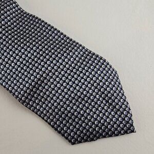 Frangi Tie Mens Silk Black Grey Geometric Pattern 59" Necktie Made in Italy